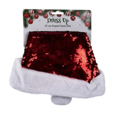 Christmas Dress-Up Sequin Santa Hat 30x45cm